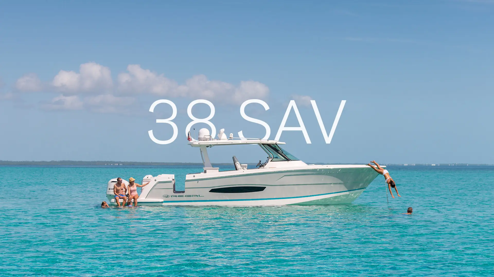 Regal 38 SAV underway